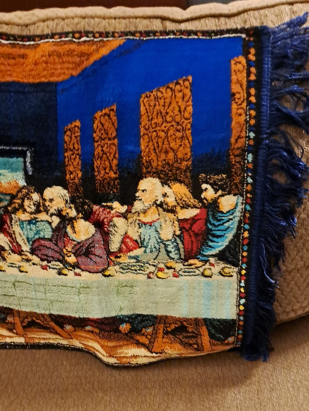 Vintage Last Supper Velvet Tapestry 38